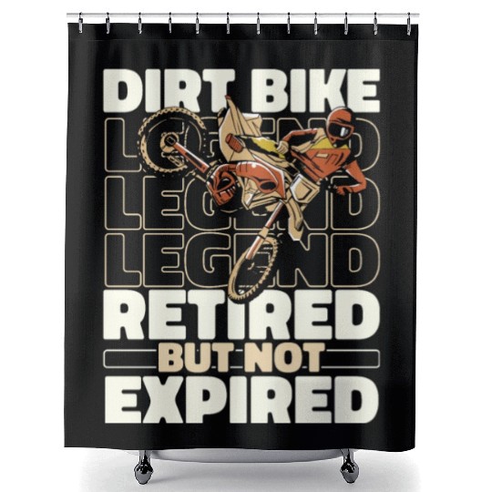Dirt Bike Mx Motocross Supermoto Retired Shower Curtains