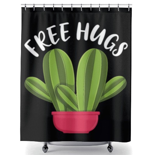 Hug Funny Cactus Farmer Garden Hobby Gardener Shower Curtains