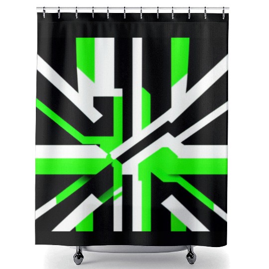Cyberpunk Inspired Green Theme - Highway Shower Curtains