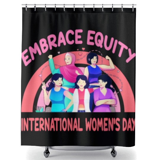 International Women's Day Embrace Equity Shower Curtains