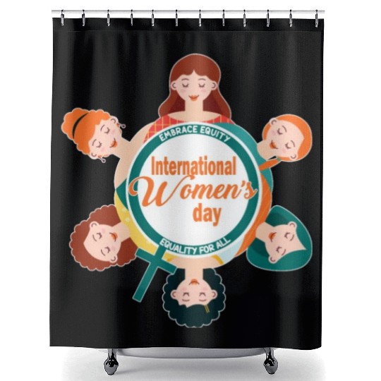 International Women's Day: Equality, Embrace Equit Shower Curtains