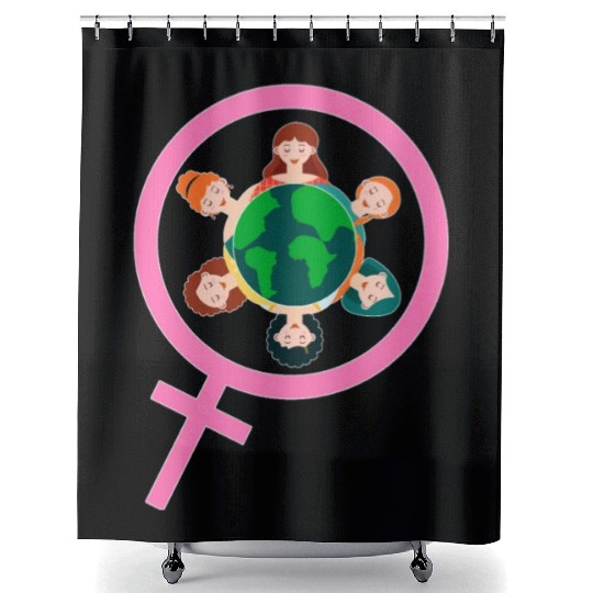 International Women's Day Embrace Equity Shower Curtains