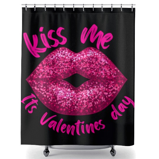 Kiss Me Its Valentines Day Shower Curtains