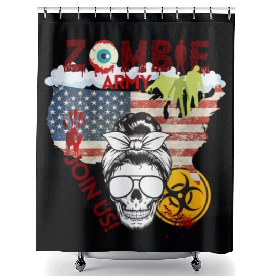 Zombie Army Join Us Now Girl Shower Curtains