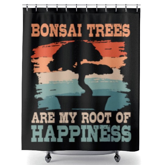 Bonsai Tree Root Of Happiness Shower Curtains