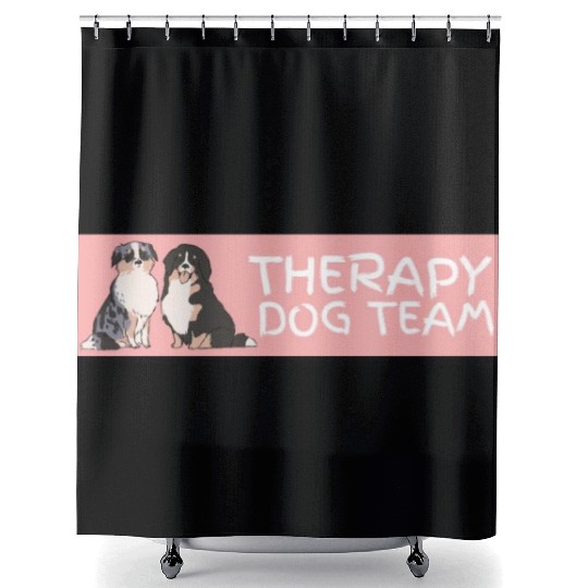 Therapy Dog Team Pet Dog Lover Mental Health Aware Shower Curtains