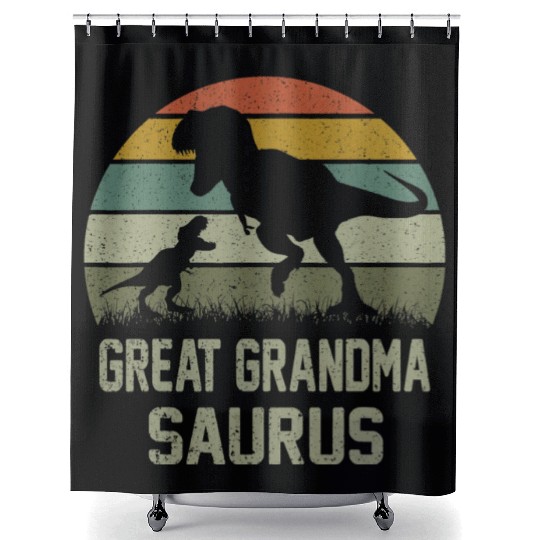 Great Grandma Saurus T Rex Dinosaur GrandmaSaurus Shower Curtains