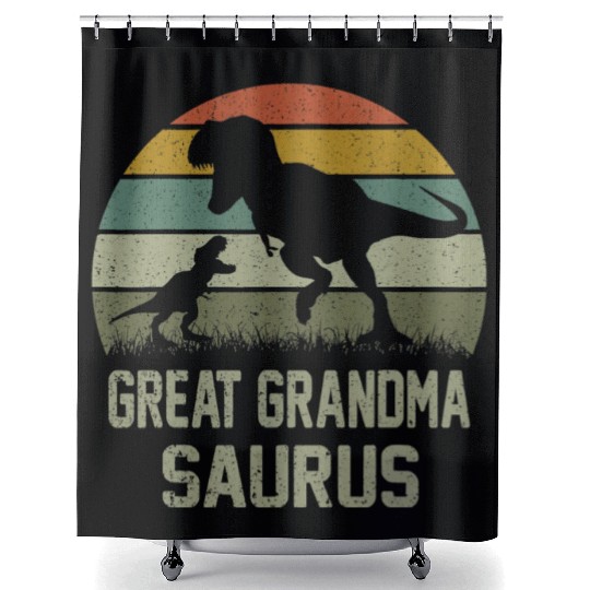 Great Grandma Saurus T Rex Dinosaur GrandmaSaurus Shower Curtains