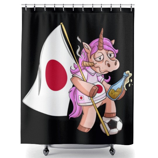 Japanese Party Unicorn Shower Curtains