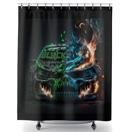 Racing Skulls Ken block Shower Curtains