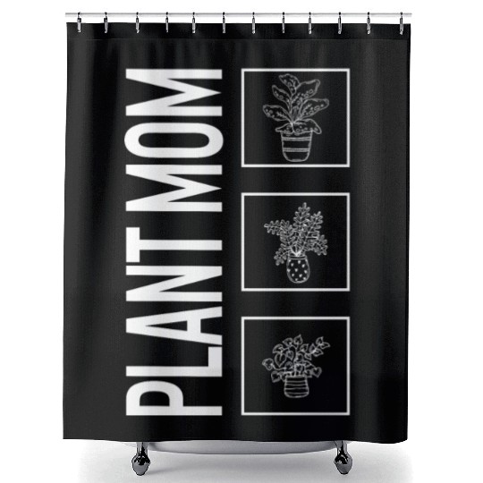 Plant Mom, Garden Plant Gardening Lover Botanist Shower Curtains