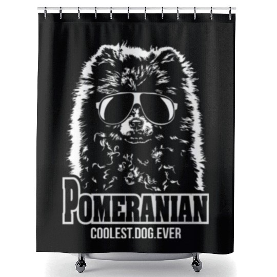 Pomeranian dog coolest dog ever dog mom Shower Curtains
