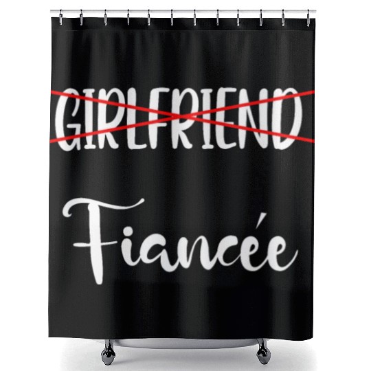 Girlfriend Fiancee Couple Engagement Engaged Shower Curtains
