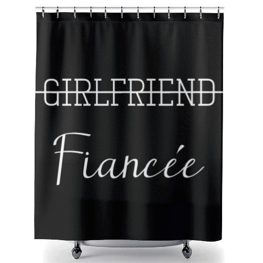 Girlfriend Fiancee Couple Engagement Engaged Shower Curtains