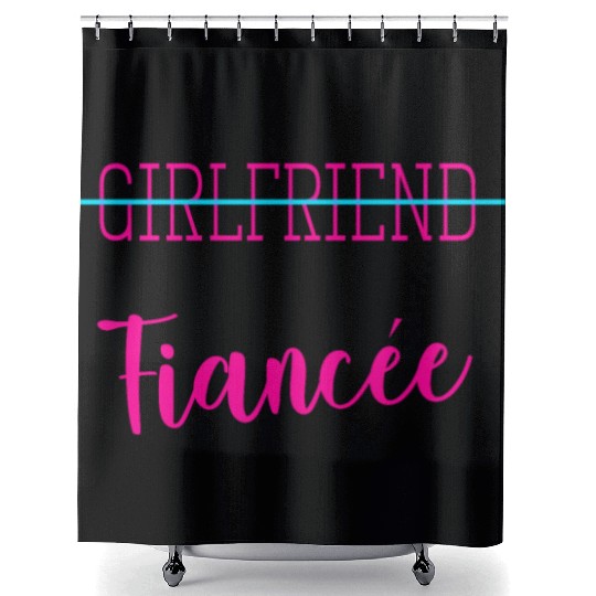 Girlfriend Fiancee Couple Engagement Engaged Shower Curtains