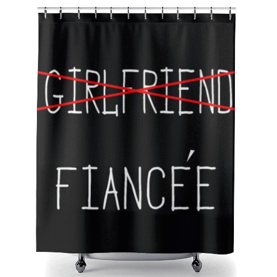 Girlfriend Fiancee Couple Engagement Engaged Shower Curtains
