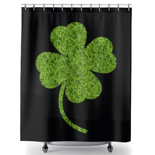Shamrock Grass Print Shower Curtains