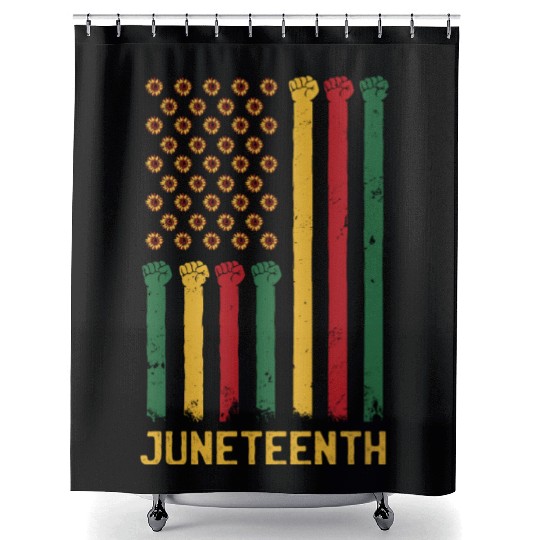 US Flag Juneteenth Shower Curtains