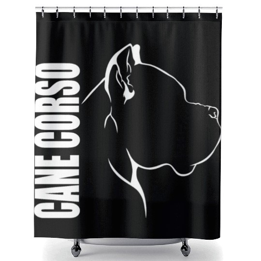 Proud Cane Corso Profile dog mom Shower Curtains