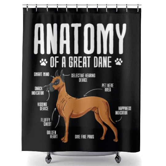 Anatomy Of A Great Dane Shower Curtains