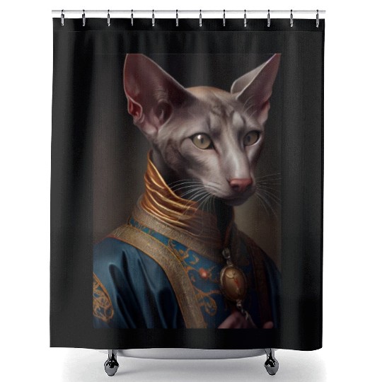 Oriental Shorthair King Cat Breed Portrait Royal R Shower Curtains