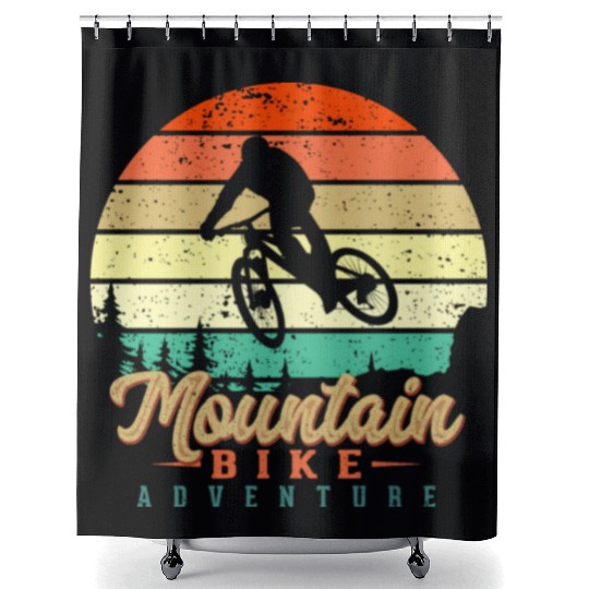 Mountain Bike Adventure Shower Curtains