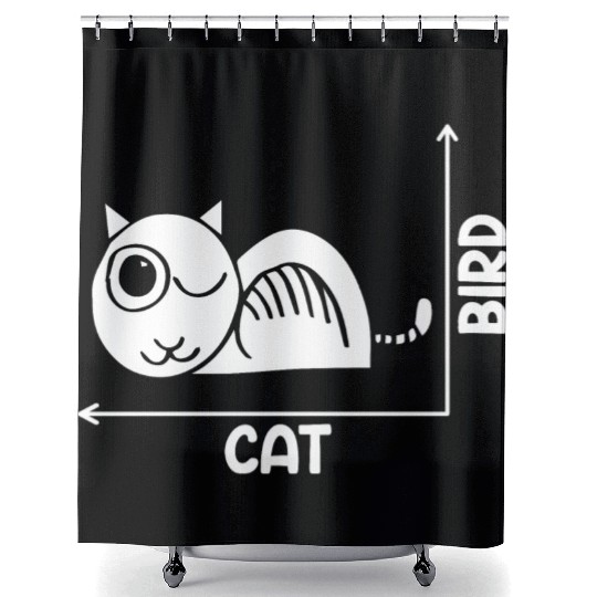 Funny Cat Or Bird Optical Illusion A Philosophy Shower Curtains