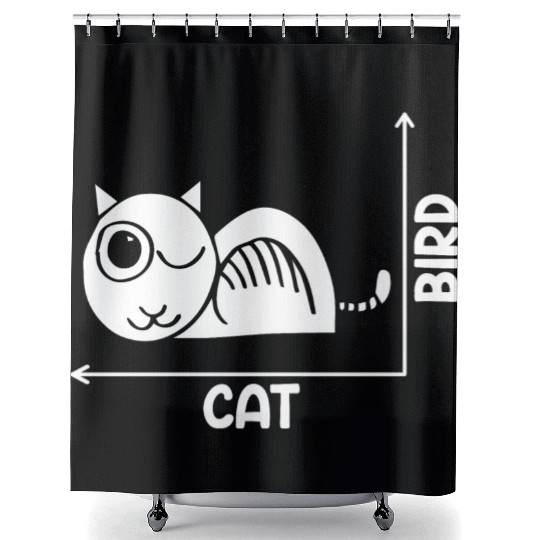 Funny Cat Or Bird Optical Illusion A Philosophy Shower Curtains