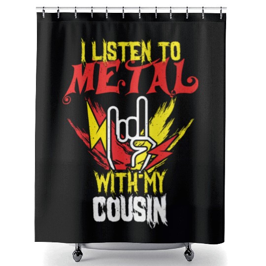 Metal With Cousin Metal Kid Music Lover Rocker Shower Curtains