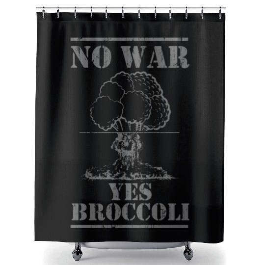 No war yes broccoli Shower Curtains