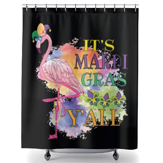 Mardi Gras Flamingo Funny Carnival Party Gift Idea Shower Curtains