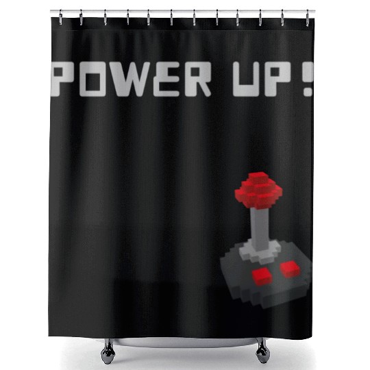 POWER UP! Unisex GYM and Gaming design Shower Curtains