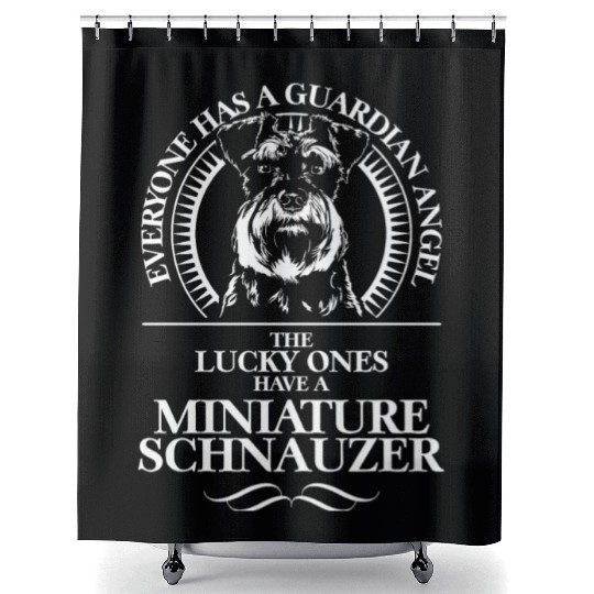 Miniature Schnauzer Guardian Angel dog quote Shower Curtains