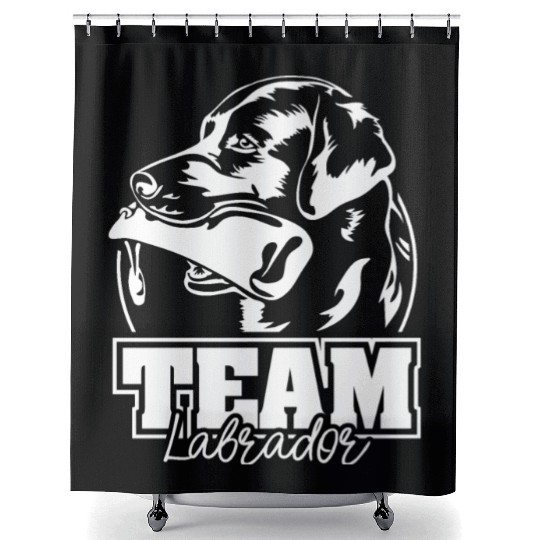 Team Labrador Retriever dog mom hound Shower Curtains