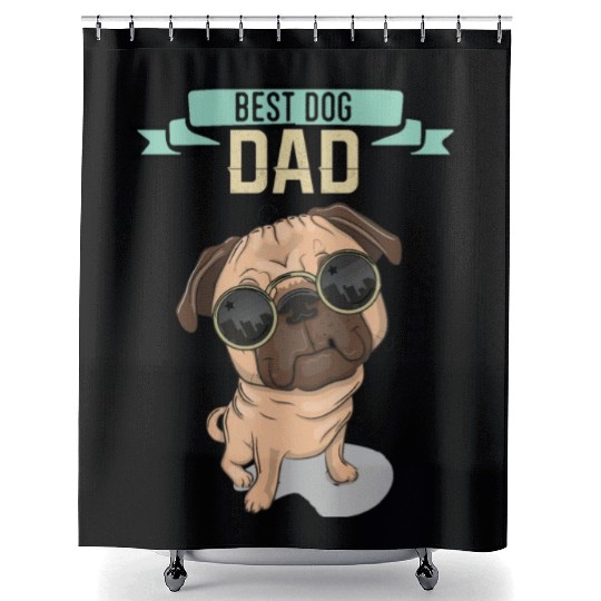 Best Dog Dad - Dog Lover Father Day Shower Curtains