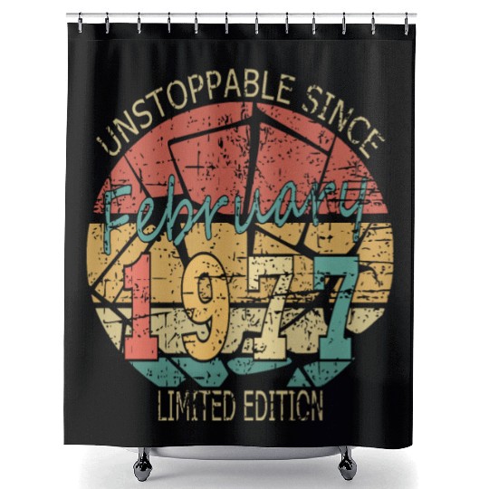 1977 Born Vintage Rose Gift Shower Curtains