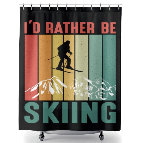 I'd Rather Be Skiing Shower Curtains