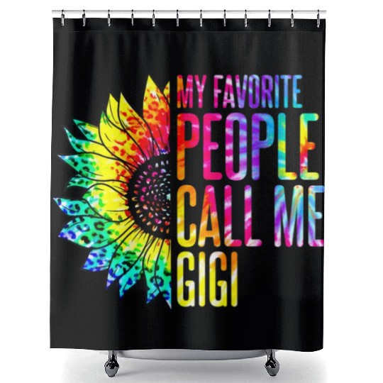 My Favorite People Call Me Gigi Sunflower Tie Dye Shower Curtains