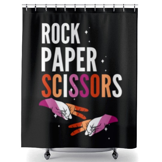 Rock Paper Scissors Lesbian LGBT Pride Lesbian Shower Curtains