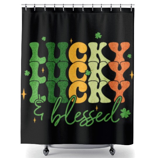 Lucky and Blessed St Patrick's Day Shower Curtains