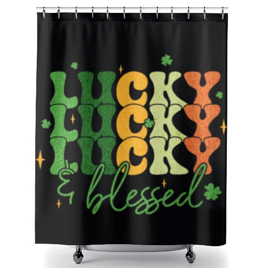 Lucky and Blessed St Patrick's Day Shower Curtains