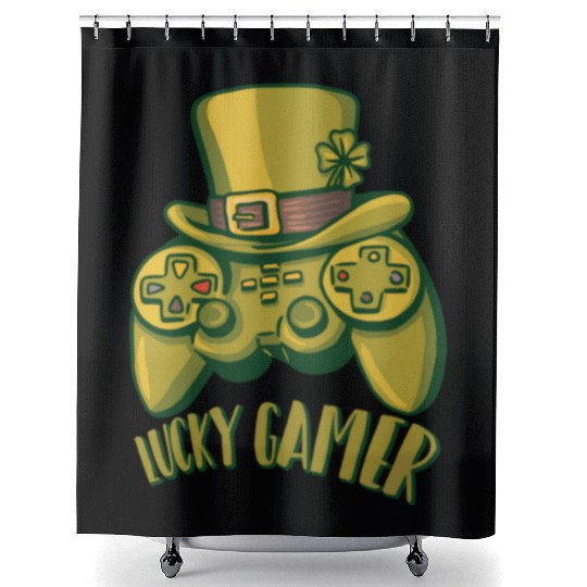 Irish Video Game Controller Boys Gamer St Patricks Shower Curtains