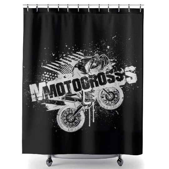 Motocross Paint Splatter Shower Curtains