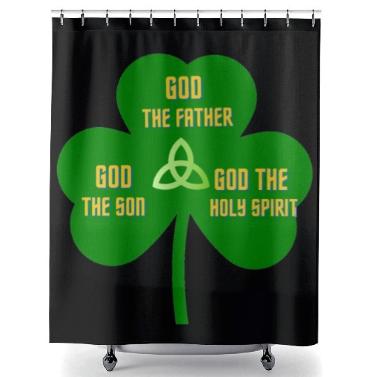 Holy Trinity Shamrock St Patrick Religious Shower Curtains