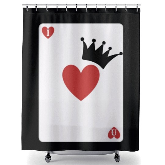 love you on playing card Shower Curtains
