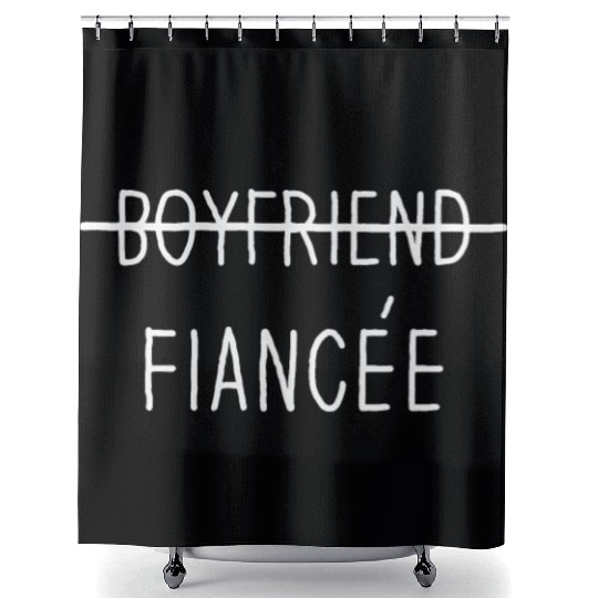 Couple Engagement Engaged Men Funny Fiancee Shower Curtains