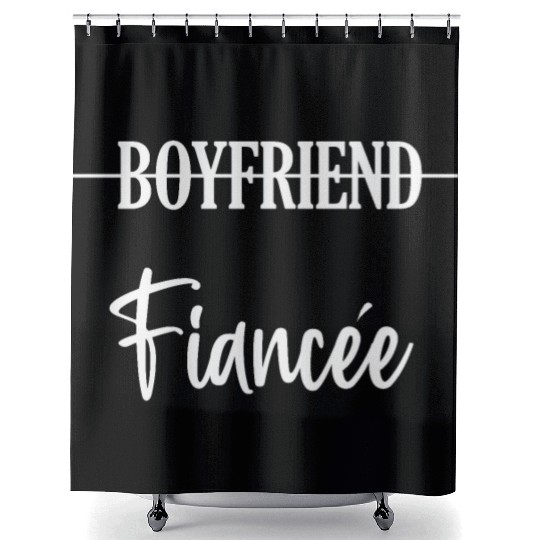 Couple Engagement Engaged Men Funny Fiancee Shower Curtains