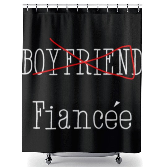 Couple Engagement Engaged Men Funny Fiancee Shower Curtains