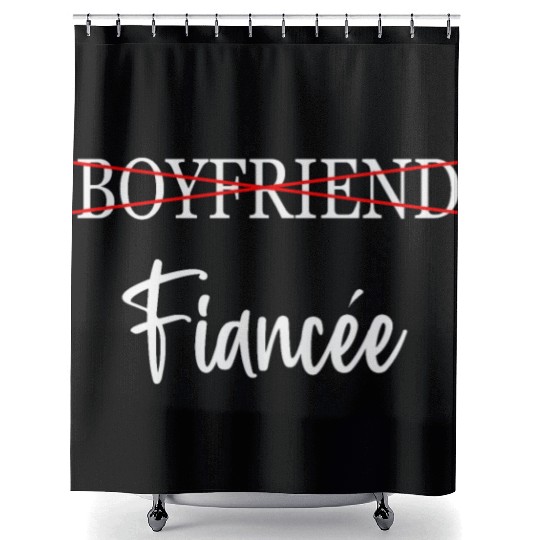 Couple Engagement Engaged Men Funny Fiancee Shower Curtains