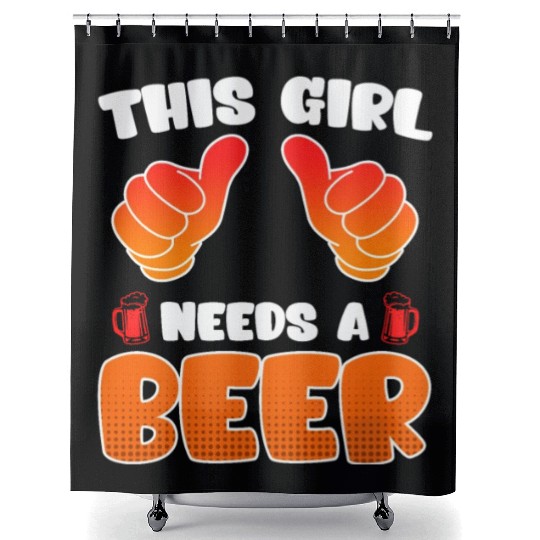 This girl needs a beer vacation Spring Break Shower Curtains